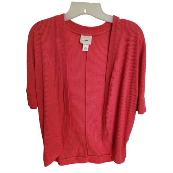 Y2K Self Esteem Coral Quarter Sleeve Shawl Wrap Blouse Size Medium - Picture 2 of 10